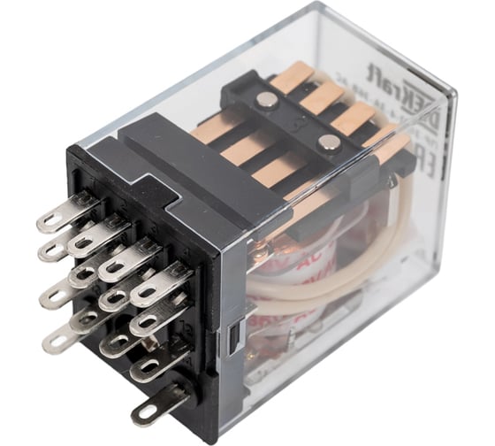 Промежуточное реле DEKraft 4 контакта с LED индикацией 3А 36В AC ПР-102 23822DEK
