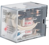 Промежуточное реле DEKraft 4 контакта с LED индикацией 3А 48В AC ПР-102 23824DEK