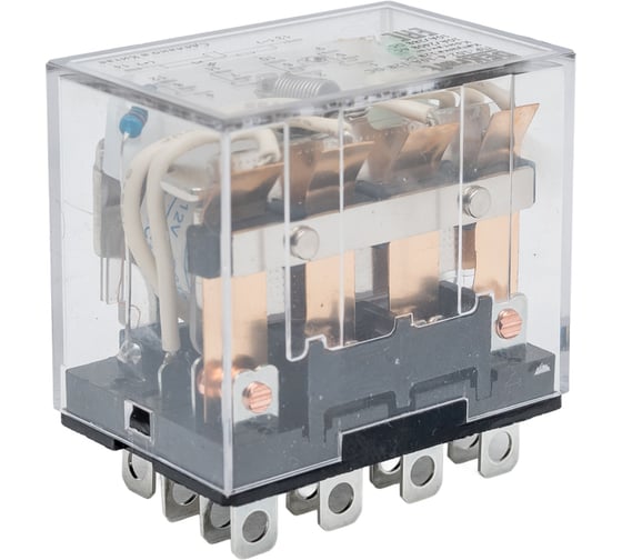 Промежуточное реле DEKraft 4 контакта с LED индикацией 10А 12В DC ПР-102 23936DEK