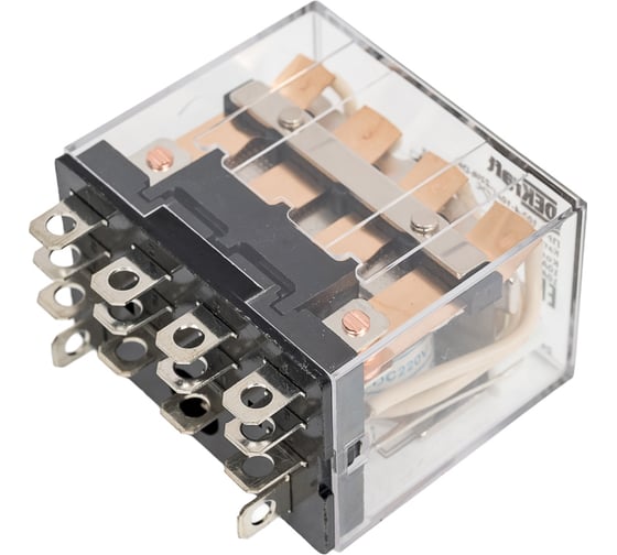 Промежуточное реле DEKraft 4 контакта с LED индикацией 10А 220В DC ПР-102 23942DEK