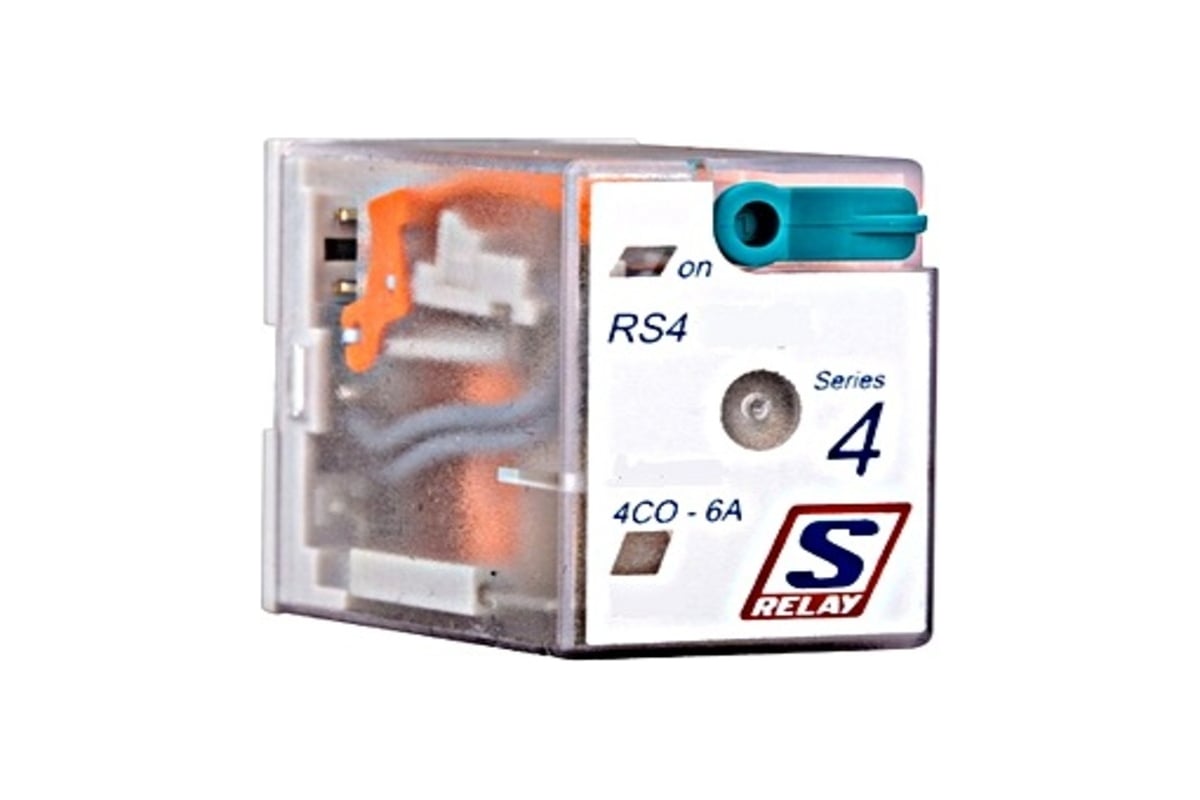 Втычное реле Schrack Technik 14-штырьев. 4 C/O 6A 24В DC c LED и ...