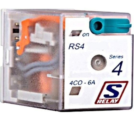 Втычное реле Schrack Technik 14-штырьев. 4 C/O 6A 24В DC c LED и ProtDiode RS4 артикул Австрия RS410LC4