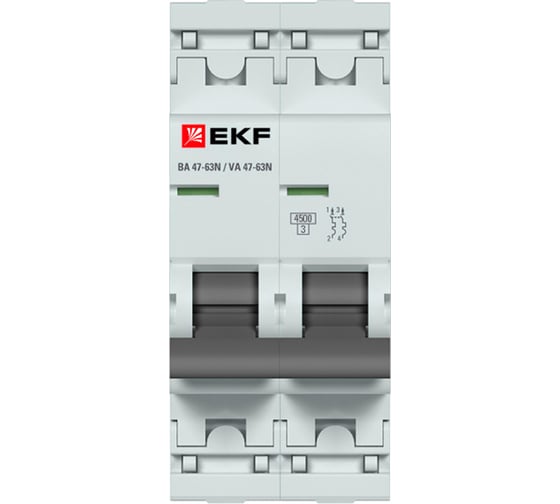 Автоматический выключатель EKF ВА 47-63N 2P 5А (D) 4,5 кА PROXIMA M634205D