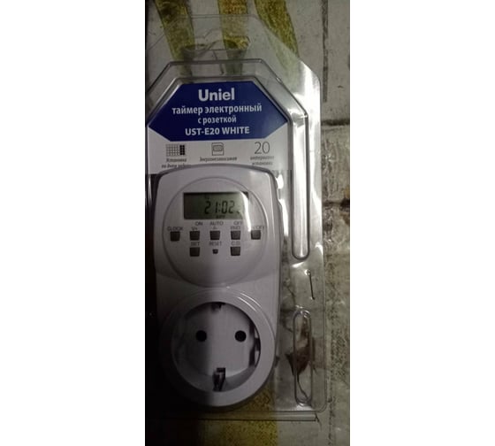 Электронный таймер с розеткой Uniel UST-E20 WHITE UL-00003766 ...