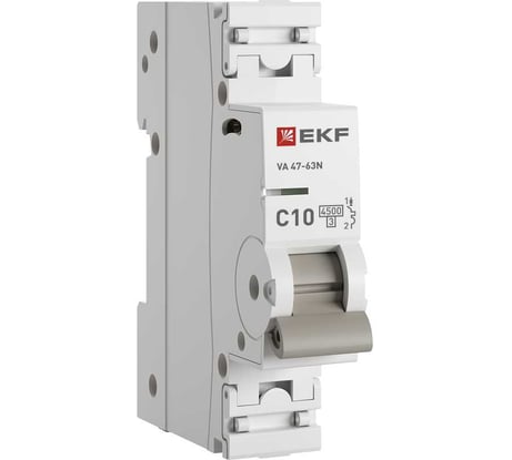 Автоматический выключатель EKF ВА 47-63N 1P 10А (C) 4,5 кА PROXIMA M634110C