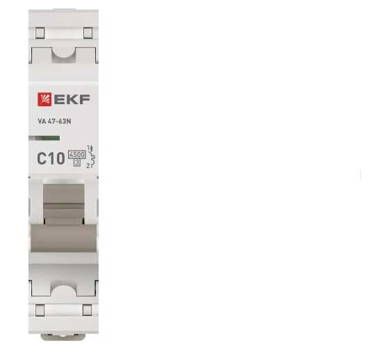 Автоматический выключатель EKF ВА 47-63N 1P 10А (C) 4,5 кА PROXIMA M634110C