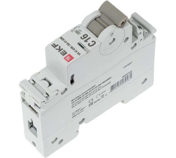 Автоматический выключатель EKF ВА 47-63N 1P 16А (C) 4,5 кА PROXIMA M634116C