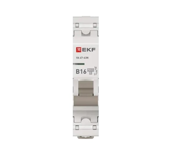 Автоматический выключатель EKF ВА 47-63N 1P 16А (В) 4,5 кА PROXIMA M634116B
