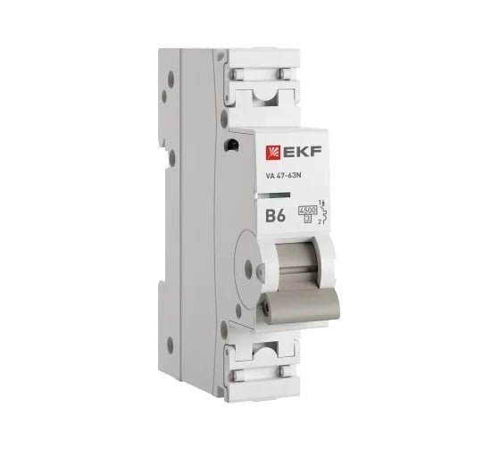 Автоматический выключатель EKF ВА 47-63N 1P 6А (В) 4,5 кА PROXIMA M634106B