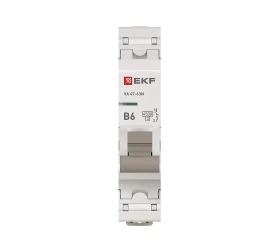 Автоматический выключатель EKF ВА 47-63N 1P 6А (В) 4,5 кА PROXIMA M634106B