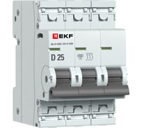 Автоматический выключатель EKF ВА 47-63N 3P 25А (D) 4,5 кА PROXIMA M634325D