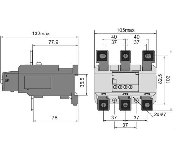 Реле тепловое для контакторов 120А-185А DEKraft 120А-150А РТ-02 23506DEK
