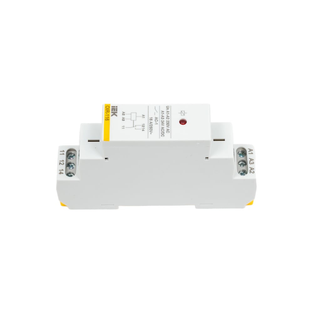Промежуточное реле IEK OIR 1 контакт 16А 230В AC OIR-116-AC230V ...