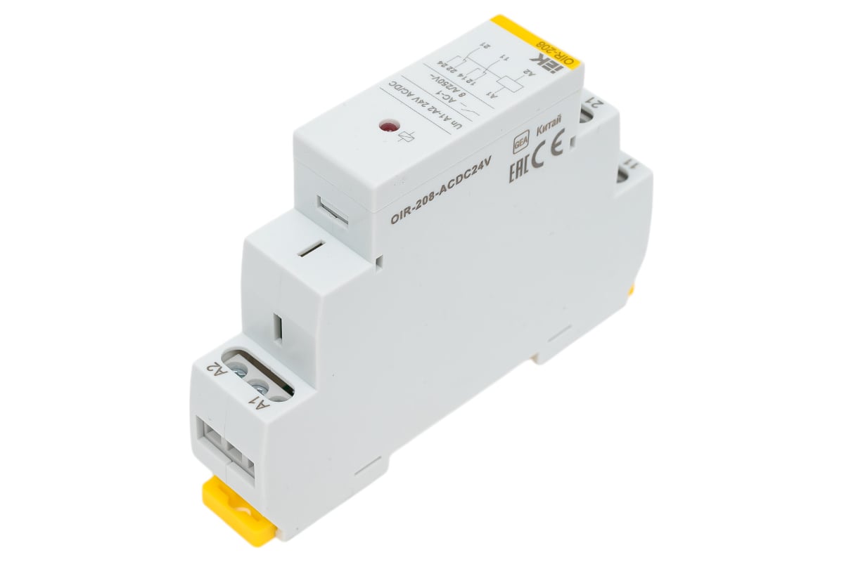 Промежуточное реле IEK OIR 2 контакта, 8А, 24В, AC/DC OIR-208-ACDC24V ...