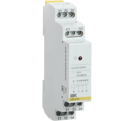Промежуточное реле IEK OIR 3 контакта, 8А, 48В, AC/DC OIR-308-ACDC48V