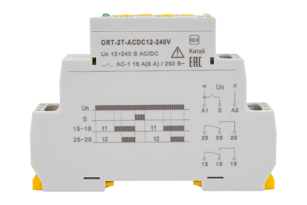 Реле времени IEK ORT 2 контакта, 12-240В, AC/DC ORT-2T-ACDC12-240V - выгодная це