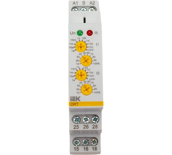 Реле времени IEK ORT 2 контакта, 12-240В, AC/DC ORT-2T-ACDC12-240V