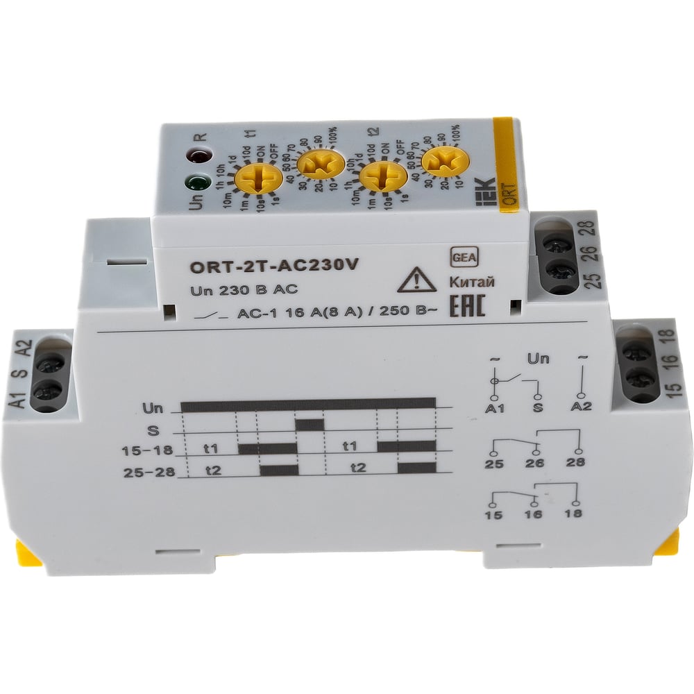 Реле времени IEK ORT 2 контакта, 12-240В, AC/DC ORT-2T-ACDC12-240V - выгодная це - Товар на картинке можно купить.