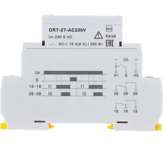 Реле времени IEK ORT 2 контакта, 230В, AC ORT-2T-AC230V