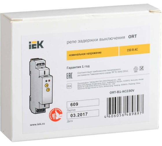 Реле задержки выключения IEK ORT. 1 конт. 230 В AС ORT-B1-AC230V