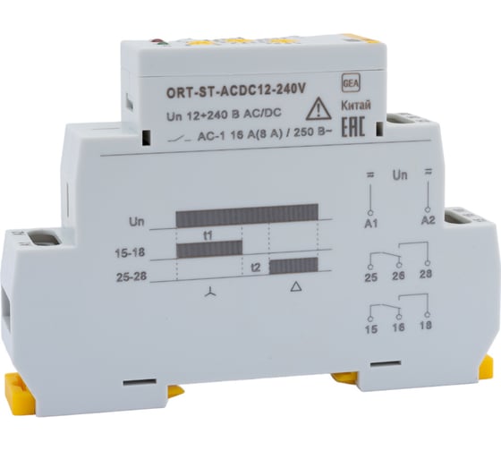 Реле пуска звезда-треугольник IEK ORT 12-230В, AC/DC ORT-ST-ACDC12-240V