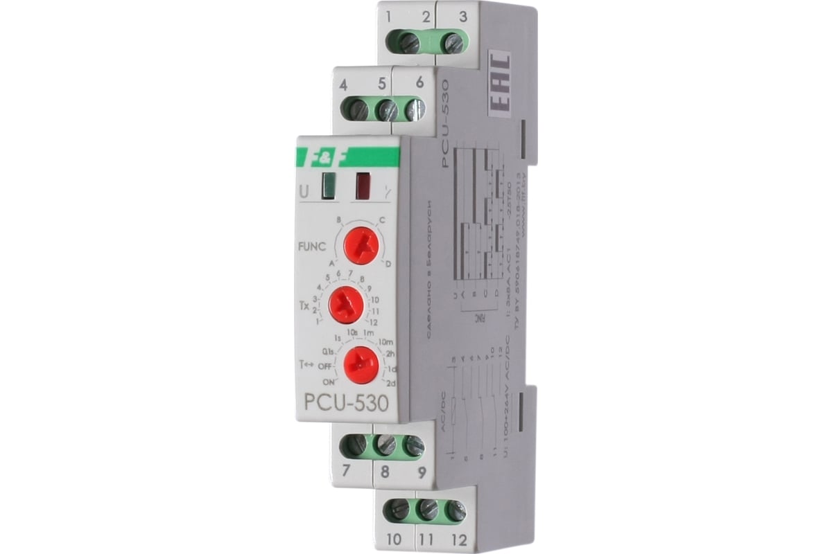 Реле времени Евроавтоматика F&F PCU-530 многофункциональное (4 функции), 1  модуль, монтаж на DIN-рейке EA02.001.025 - выгодная цена, отзывы,  характеристики, фото - купить в Москве и РФ