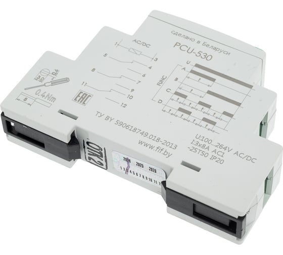 Реле времени Евроавтоматика F&F PCU-530 многофункциональное (4 функции), 1 модуль, монтаж на DIN-рейке EA02.001.025