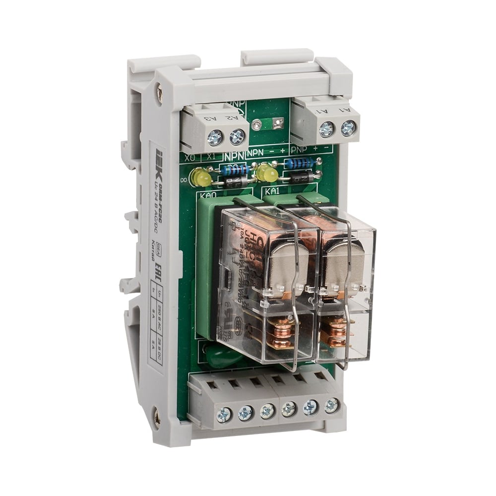 Интерфейсное реле IEK ORM 5, 2 контактные группы, 24 В, DC/AC ORM-FC2C ...