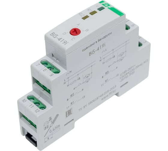 Реле импульсное (бистабильное) Евроавтоматика F&F BIS-419i (LED) 4 режима работы, управление двумя нагрузками, установка на DIN-рейку EA01.005.021