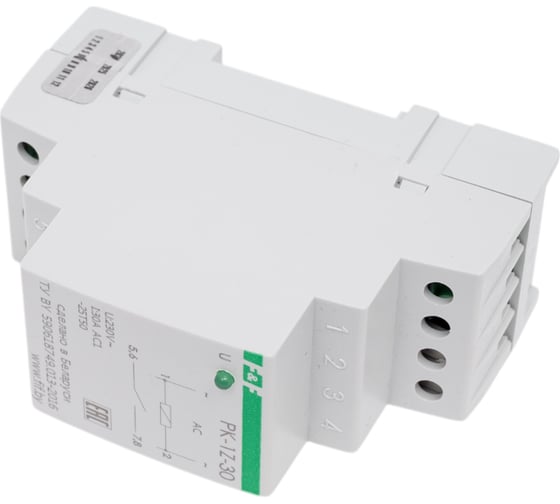 Реле промежуточное Евроавтоматика F&F PK-1Z-30/230 230В АС, 30 А, 1 замыкающий, 2 модуля, монтаж на DIN-рейке EA06.001.045
