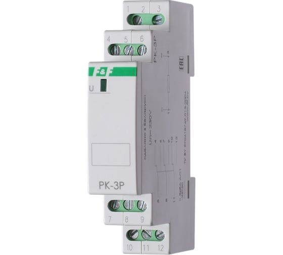 Реле промежуточное Евроавтоматика F&F PK-3P/48 48В АС/DC, 8 А, 3 переключающих, 1 модуль, монтаж на DIN-рейке EA06.001.022 1