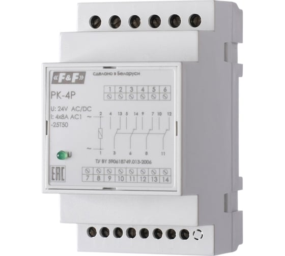 Реле промежуточное Евроавтоматика F&F PK-4P/Un24V EA06.001.024 1