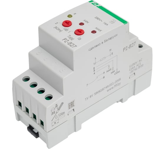 Двухуровневое реле уровня жидкости Евроавтоматика F&F PZ-827 (без датчиков) регулируемая чувствительность, регулируемая задержка переключения, 2 DIN, EA08.001.013