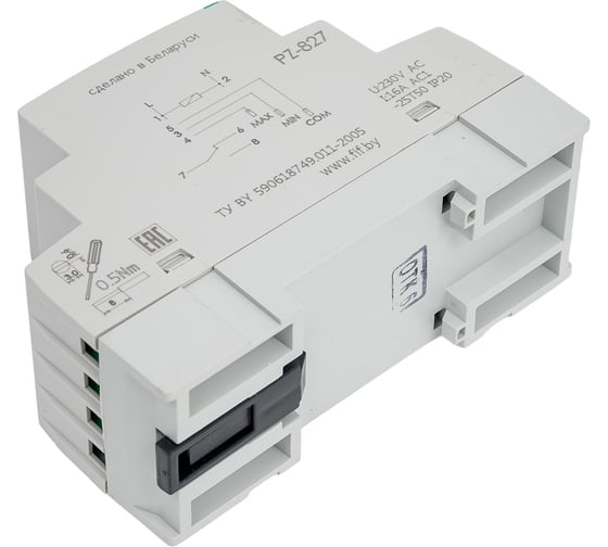 Двухуровневое реле уровня жидкости Евроавтоматика F&F PZ-827 (без датчиков) регулируемая чувствительность, регулируемая задержка переключения, 2 DIN, EA08.001.013