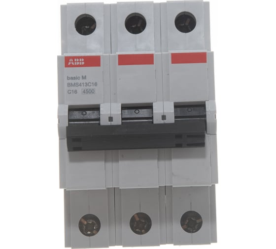 Автоматический выключатель ABB BMS413C16 3P, 16A, C, 4,5кА, 2CDS643041R0164
