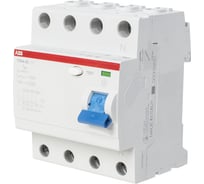 Выключатель дифференциального тока ABB F204 АС, УЗО, 4п, 63А, 300мА 2CSF204001R3630