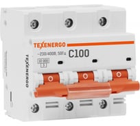 Автоматический выключатель Texenergo ВА 67100 3п 100А 10кА характеристика С TAM310C100
