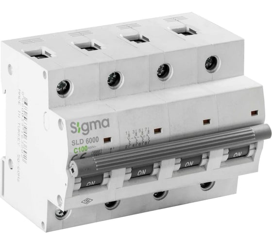 Автоматический выключатель Sigma Elektrik 4P C 100A 6kA, 1 шт. 6SL400C