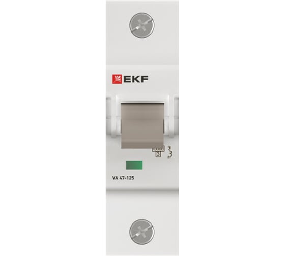 Автоматический выключатель EKF ВА 47-125, 1P, 63А, C, 15кА, PROXIMA mcb47125-1-63C