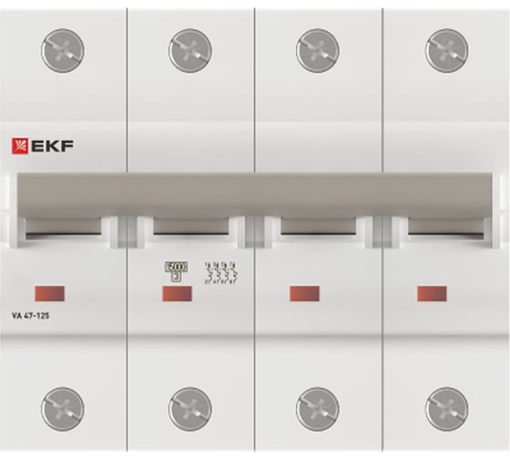 Автоматический выключатель EKF ВА 47-125, 4P, 16А, C, 15кА, PROXIMA mcb47125-4-16C