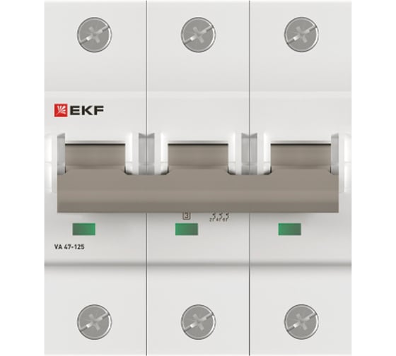 Автоматический выключатель EKF ВА 47-125, 3P, 50А, C, 15кА, PROXIMA mcb47125-3-50C