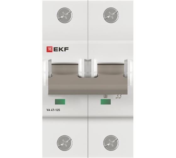 Автоматический выключатель EKF ВА 47-125, 2P, 40А, C, 15кА, PROXIMA mcb47125-2-40C