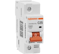 Автоматический выключатель Texenergo ВА 47100 1п 25А 10кА характеристика С TAM110C025-1