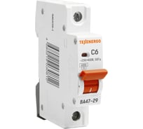 Автоматический выключатель Texenergo ВА 4729 1п 6А 6кА характеристика С TAM14C06-1
