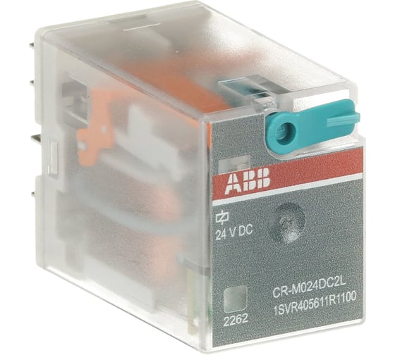 Реле ABB CR-M024DC2L 24B DC 2ПК (12A), СИД индикация 1SVR405611R1100