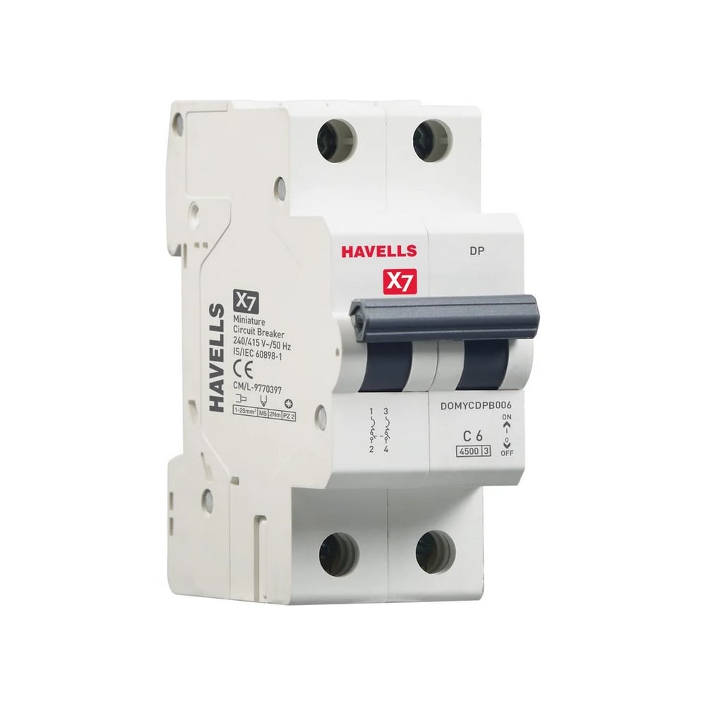 Комплект Havells: Автоматический выключатель 2P, 4.5kA, C-25A, 2M (6 шт ...