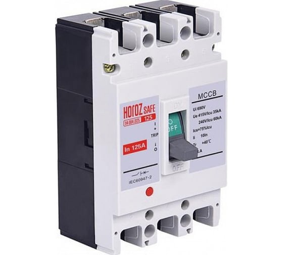 Автоматический выключатель Horoz Electric в формованном корпусе SAFE (MCCB 3P 125) 3P 125A 35kA 114-004-3125 HRZ01001534 1