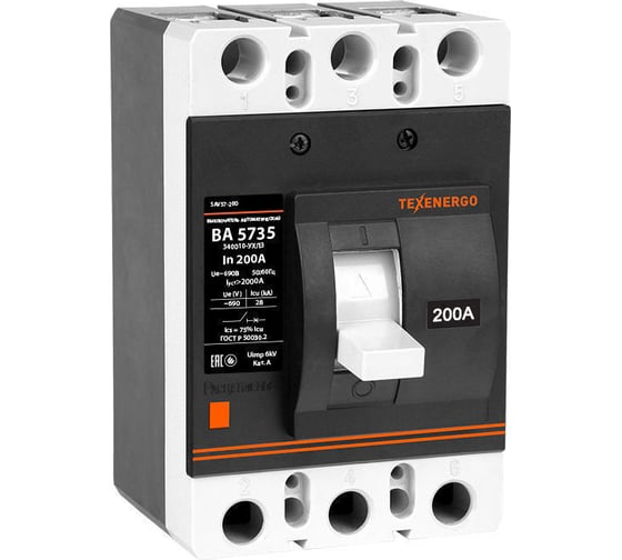 Автоматический выключатель Texenergo ВА 57 35-340010 200А New SAV57-200 1