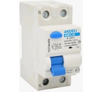 УЗО ANDELI ADB1L-63 2P 10A ток утечки 30mA тип AC 6kA ADL03-022