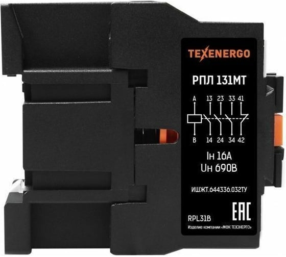 Промежуточное реле Texenergo РПЛ 131МТ 0*4Б 16А 24В 3HO+1НЗ RPL31B